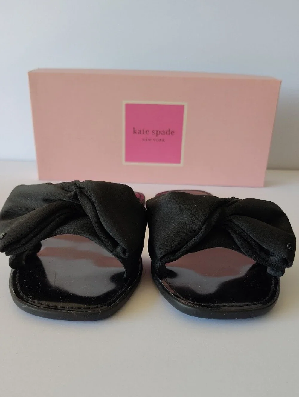 kate spade Black Bow Slip-On Slides Vacation Resort Wear